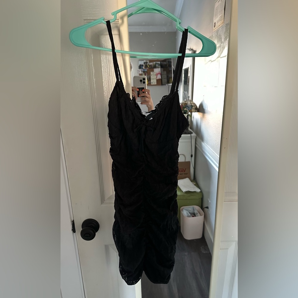 Black spaghetti strap lacy dress